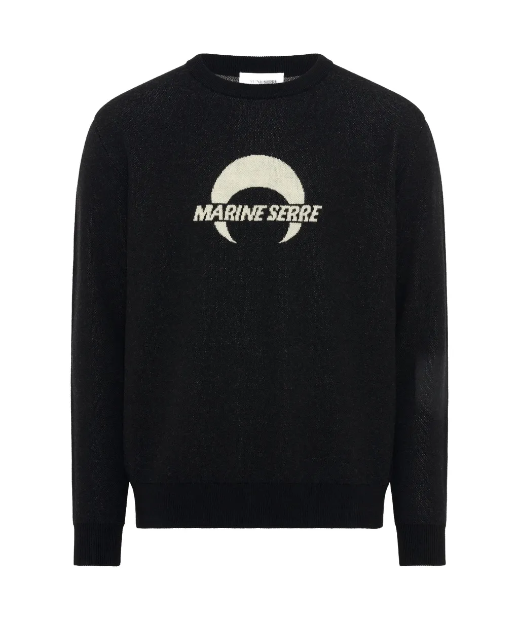 Marine Serre Logo Intarsia Crewneck Knitted Jumper