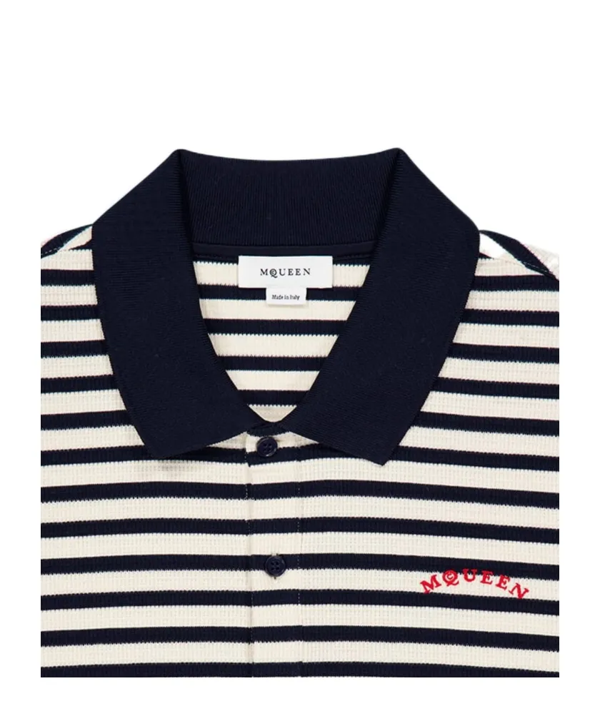 Alexander Mcqueen Short Sleeved Striped Polo Shirt