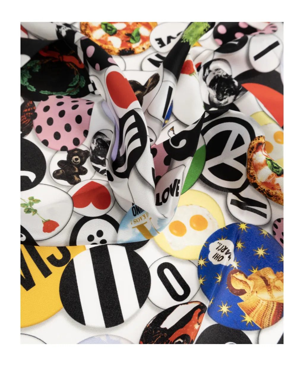 Moschino Printed Satin Scarf