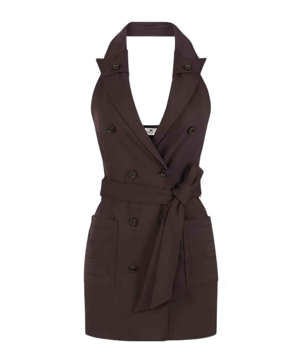 Halterneck Belted Mini Dress