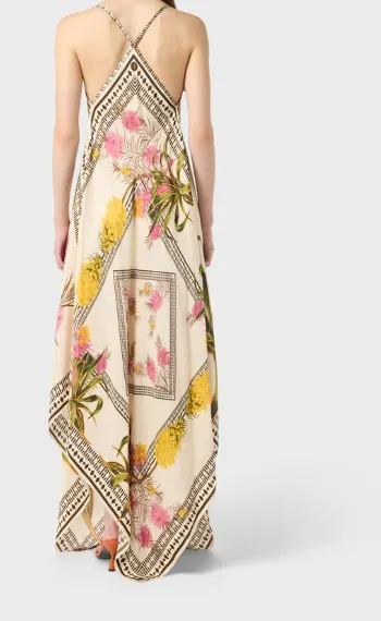 Long Printed Twill Dress
