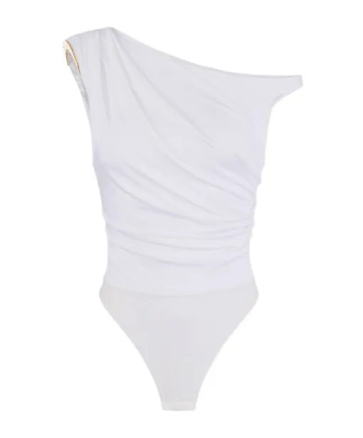 Bodysuit In Jersey Fabric With Jewel Shoulder Detail