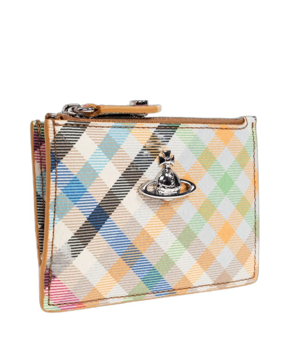 Vivienne Westwood Orb Plaque Checked Card Holder