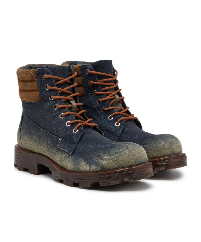 D-Hammer Padded-Collar Lace-Up Boots