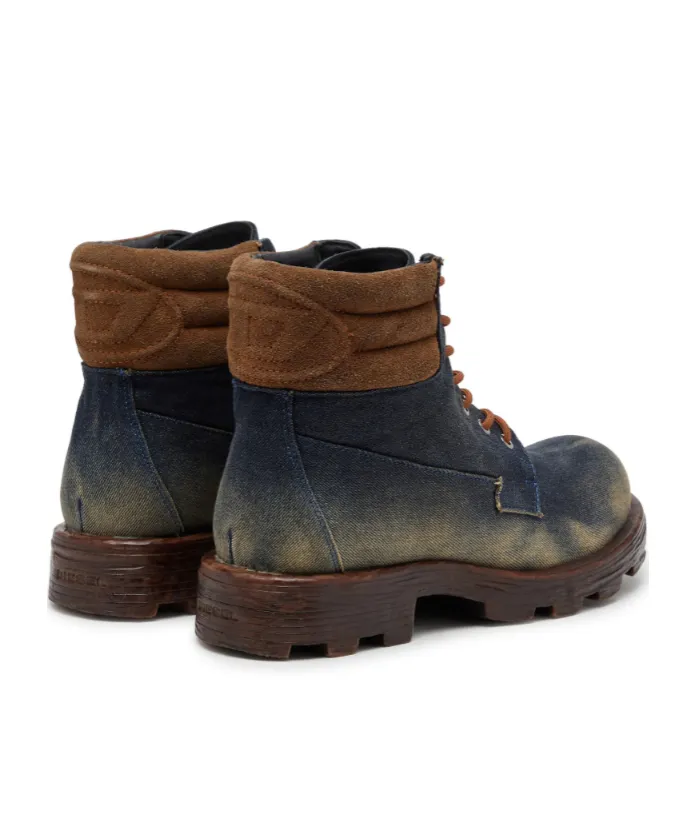 D-Hammer Padded-Collar Lace-Up Boots