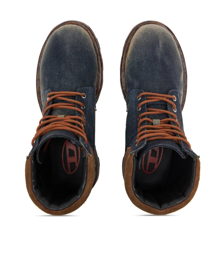 D-Hammer Padded-Collar Lace-Up Boots