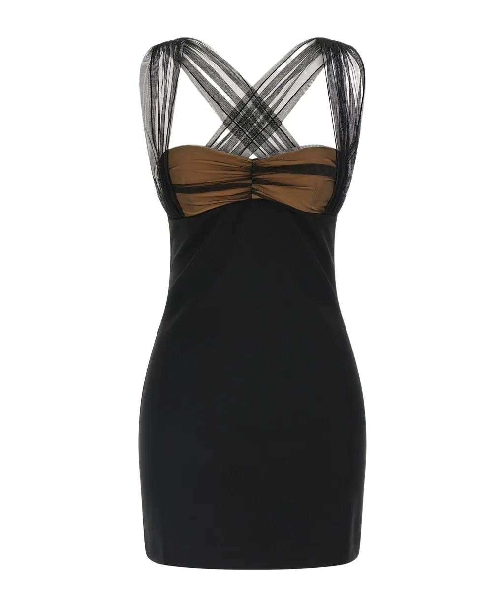 Nensi Dojaka Draped Padded Cup Mini Dress
