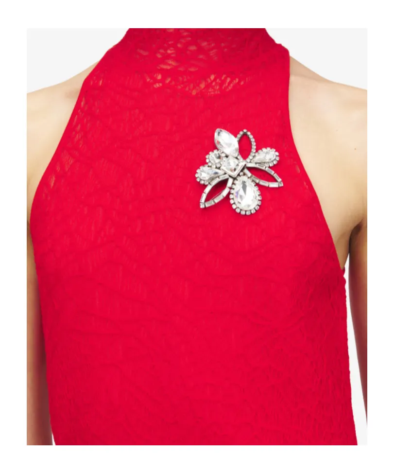 Crystal Flower Brooch