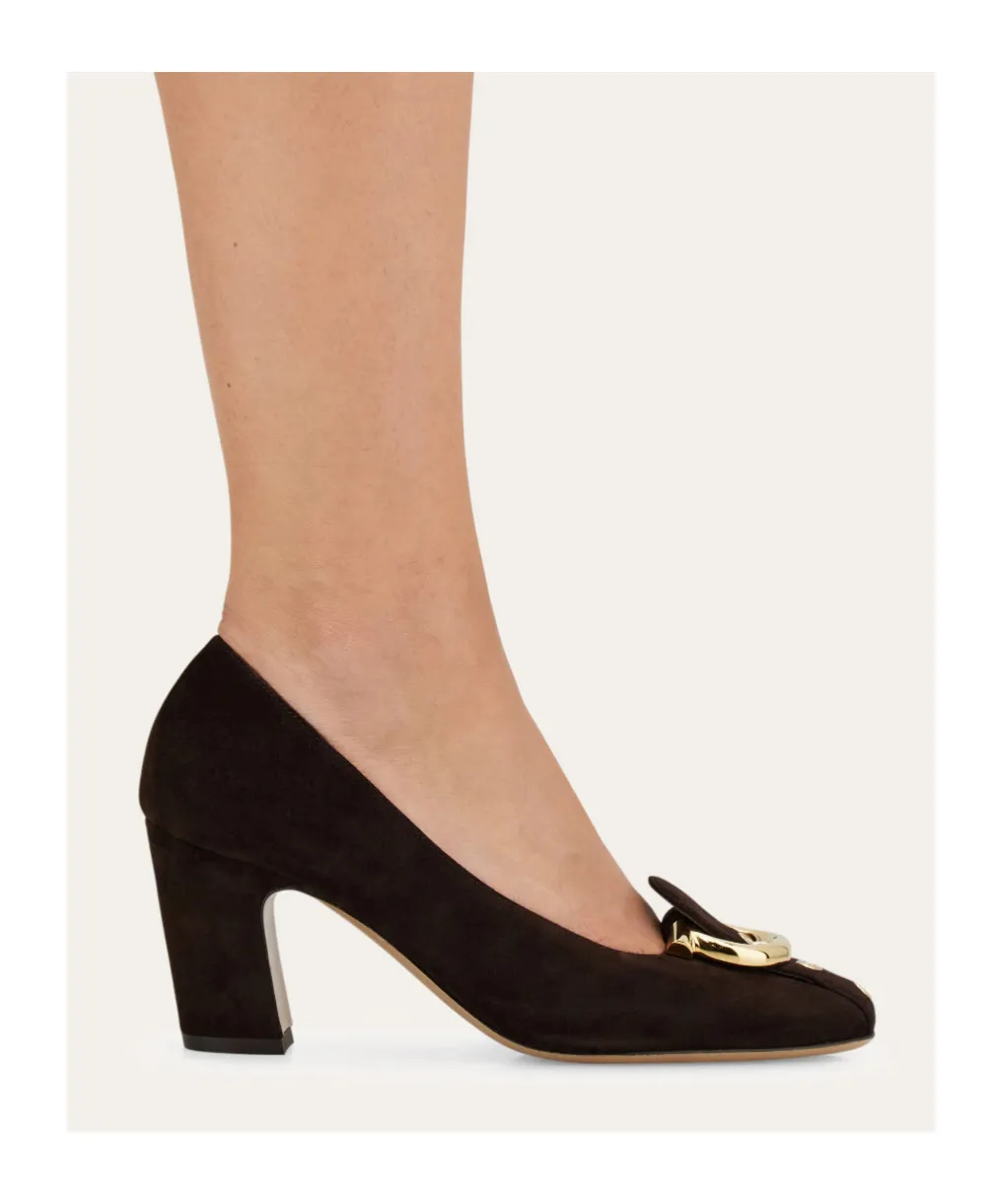 Gancini Block Heel Pump