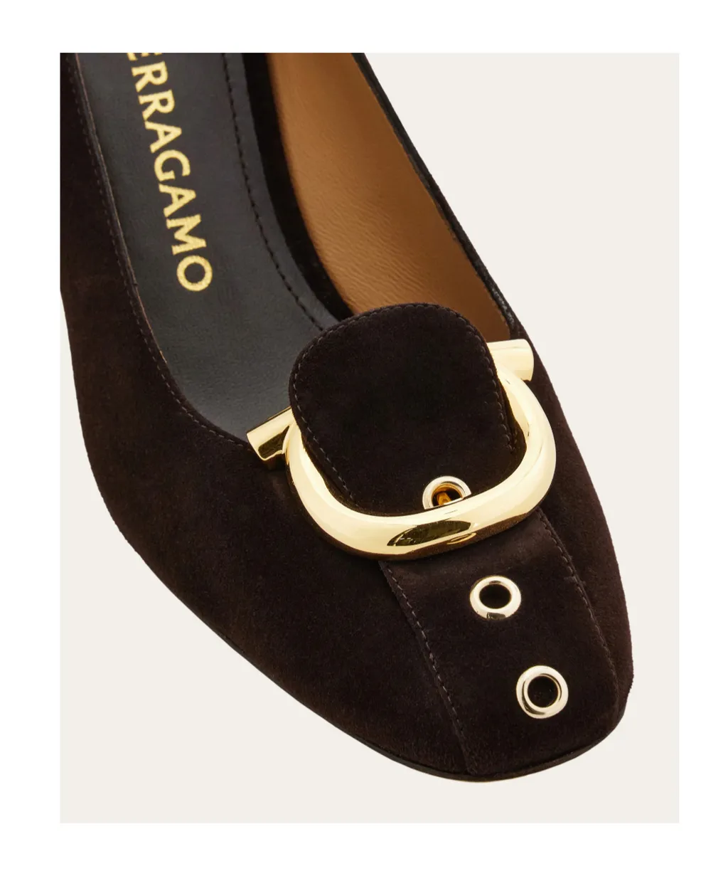 Gancini Block Heel Pump