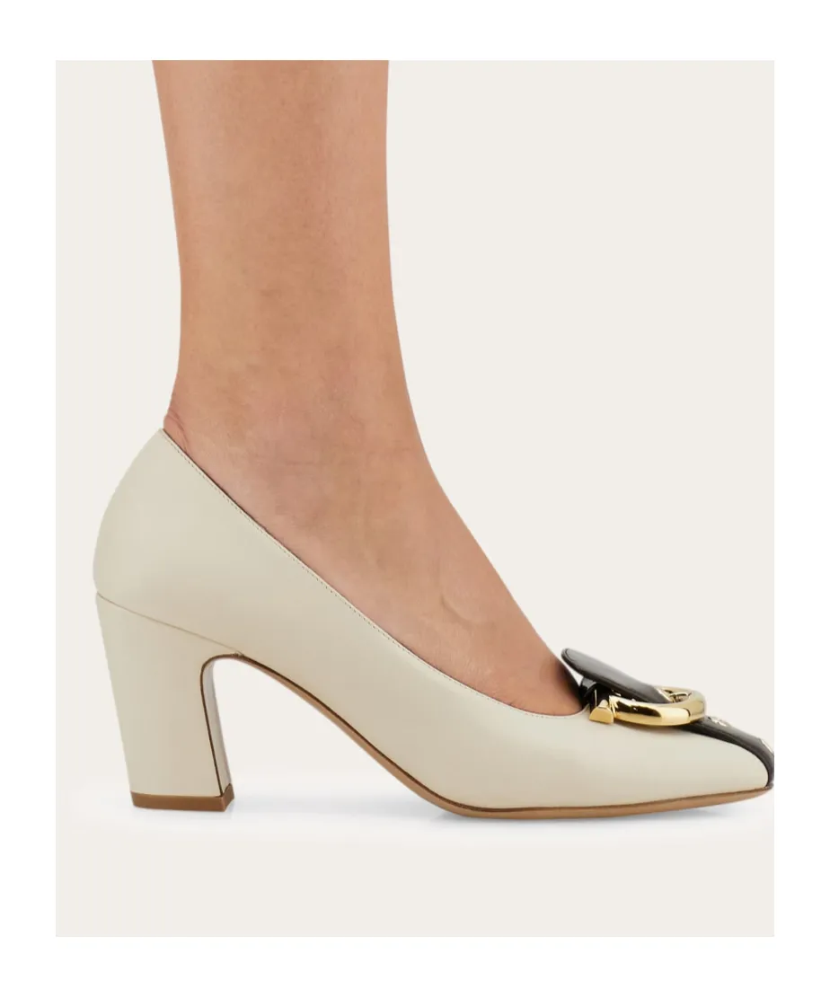 Gancini Block Heel Pump