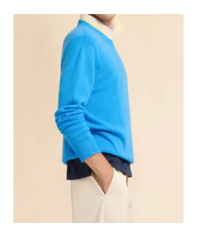 Bright Blue Cashmere Sweater With Marni Patch