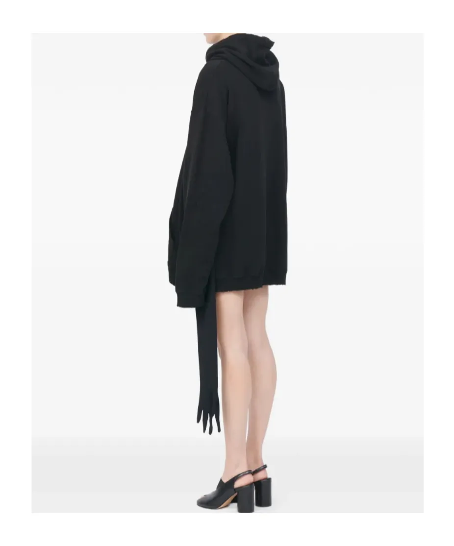 Mm6 Maison Margiela Tie Detailed Hooded Mini Dress