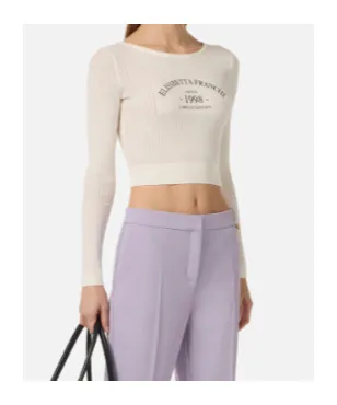 Elisabetta Franchi Printed Logo Knit Top