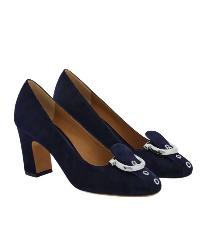 Gancini Block Heel Pump