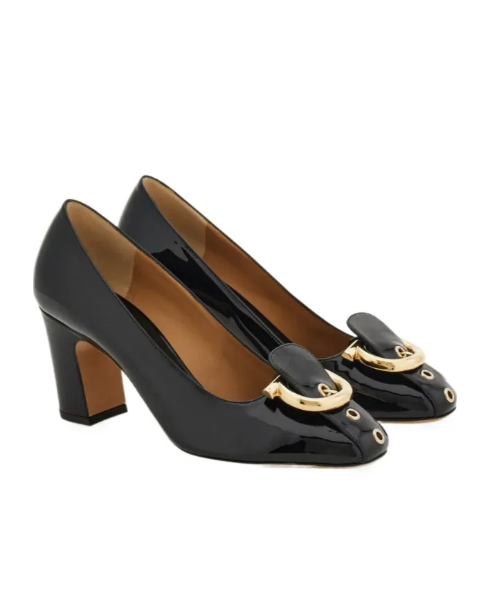 Gancini Block Heel Pump