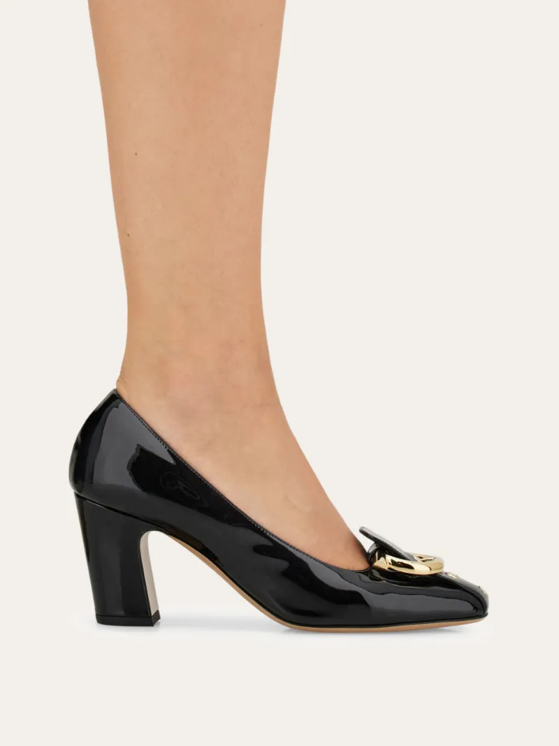 Gancini Block Heel Pump