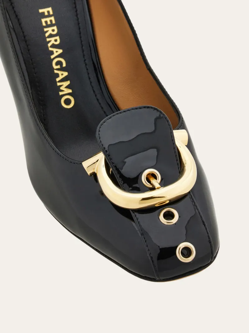 Gancini Block Heel Pump