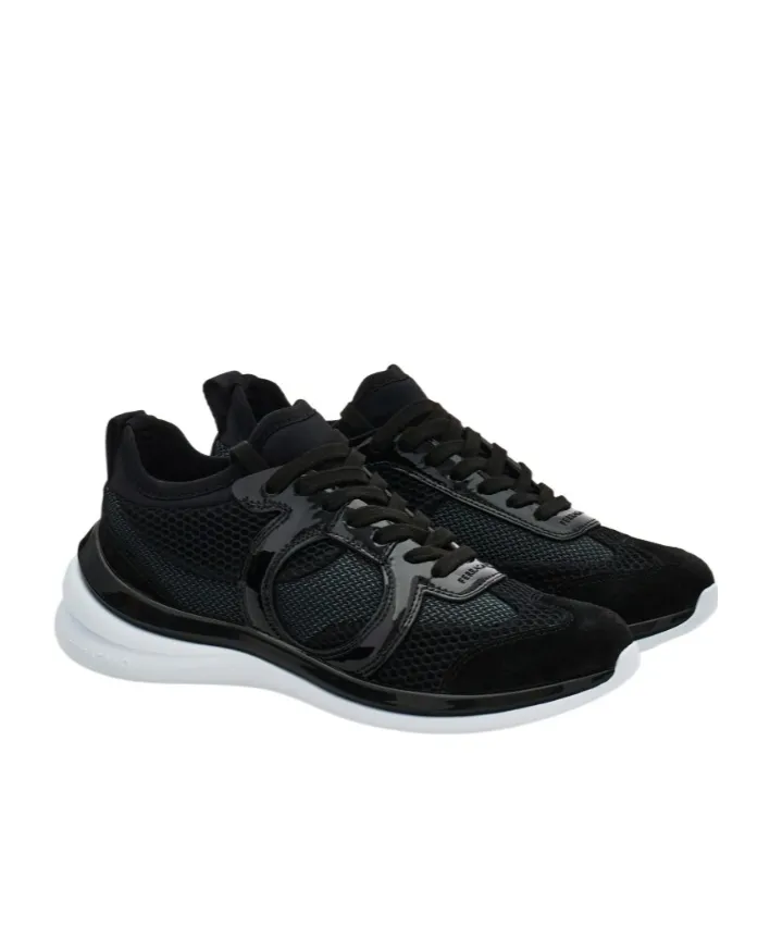 Gancini Sneaker With Mesh Detail