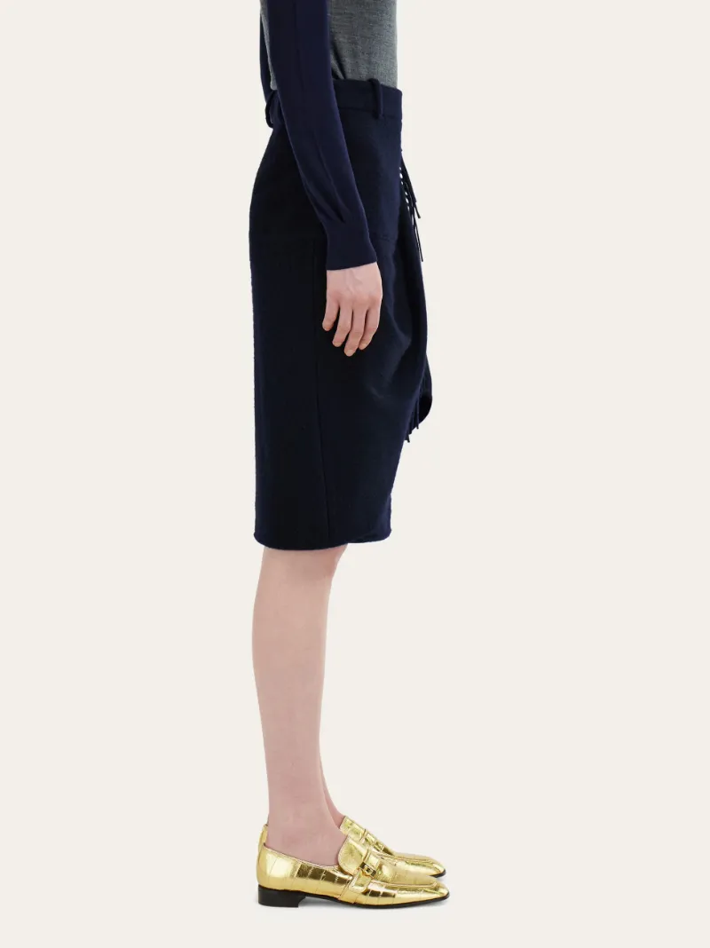 Wrap Skirt With Fringe Detail