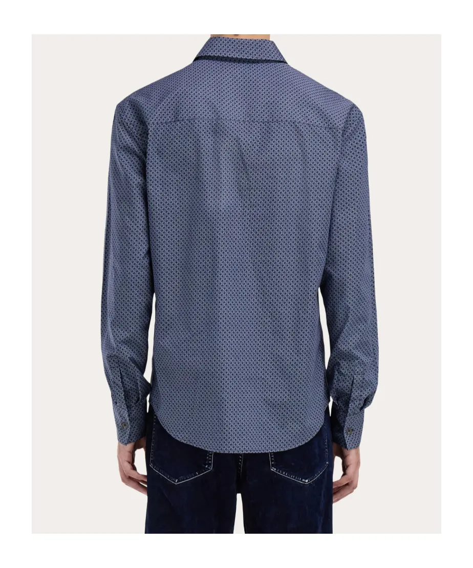 Ferragamo Monogram-Pattern Button-Up Shirt