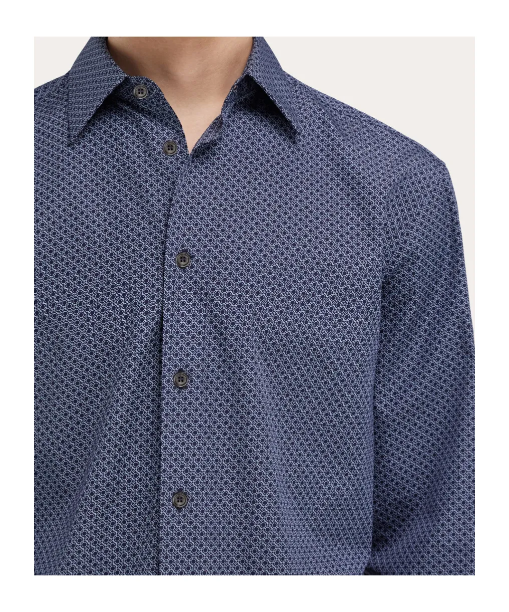 Ferragamo Monogram-Pattern Button-Up Shirt