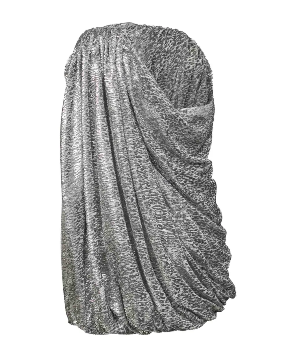 One-Shoulder Pleated Mini Dress
