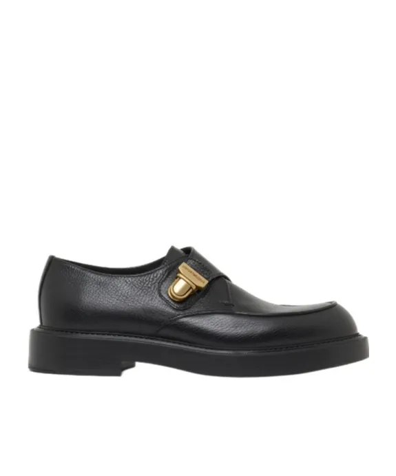 Icon Pebbled Leather Chunky Monk Straps