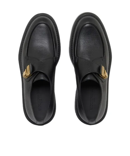 Icon Pebbled Leather Chunky Monk Straps