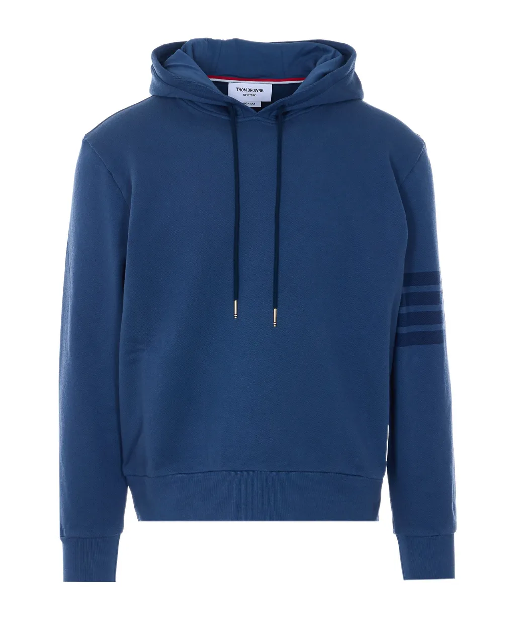Thom Browne	Logo Patch Drawstring Hoodie