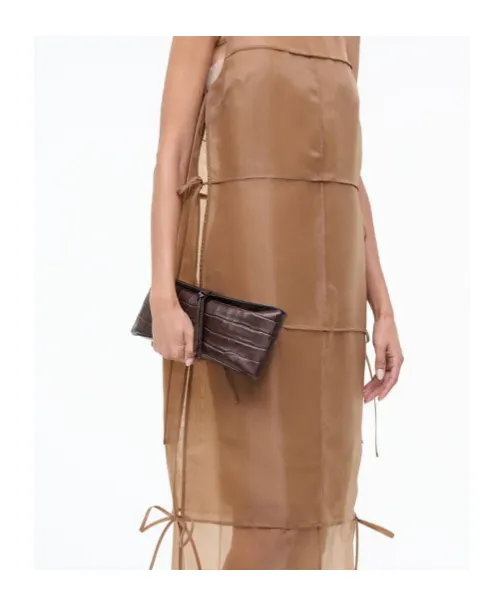 Eve Clutch Espresso Croco