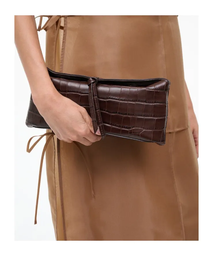 Eve Clutch Espresso Croco