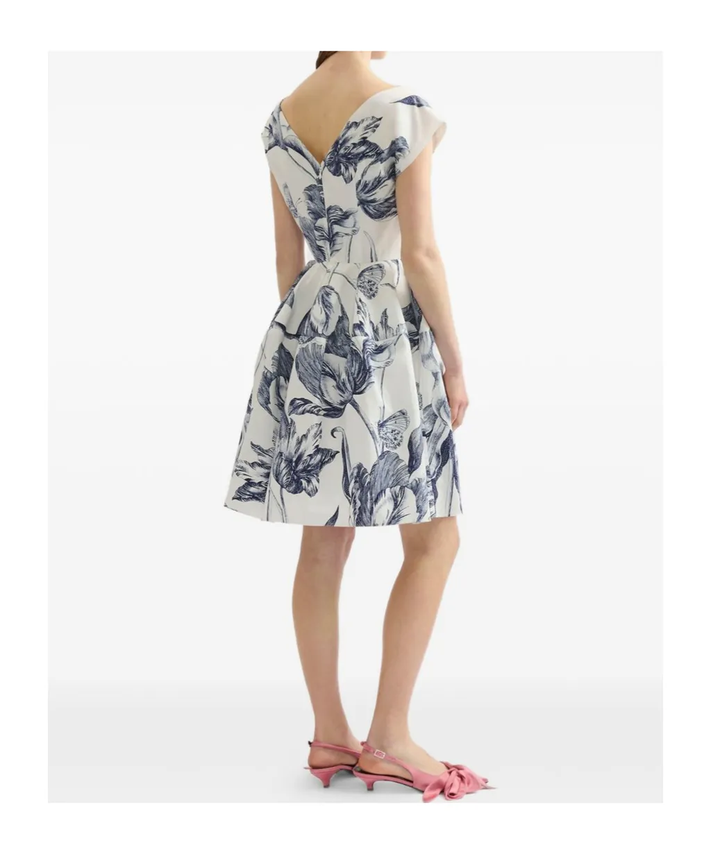 Short-Sleeve Floral-Print Mini Dress