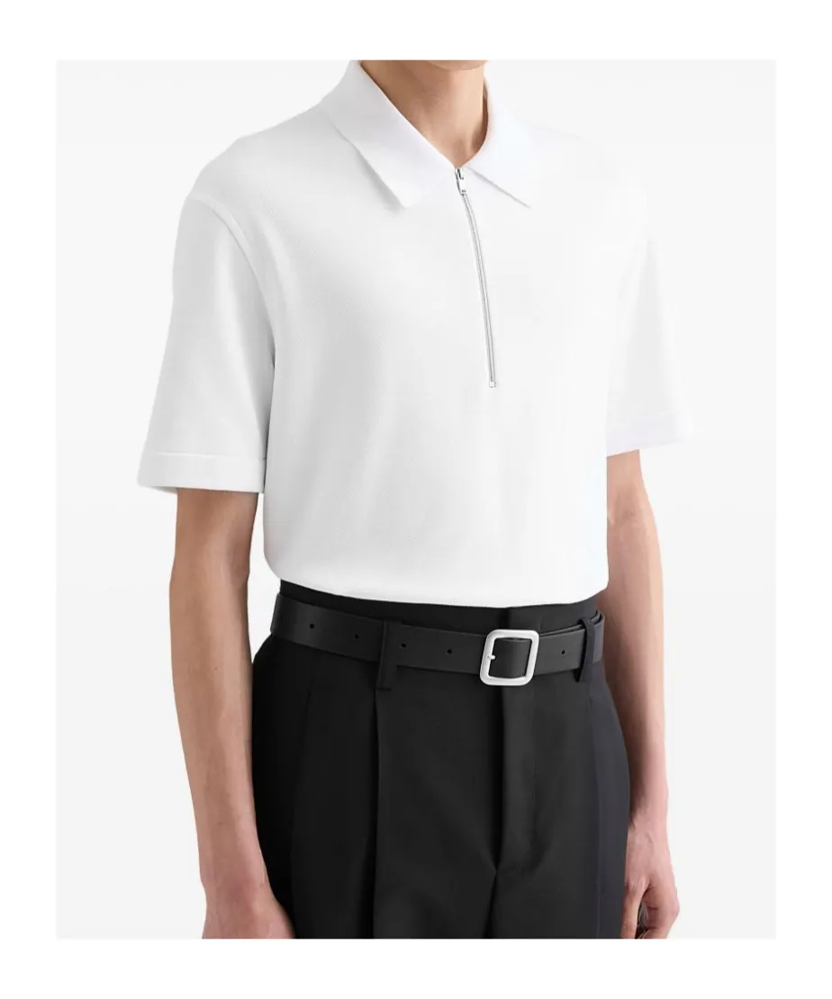 Jil Sander Short Sleeve Knitted Polo Shirt