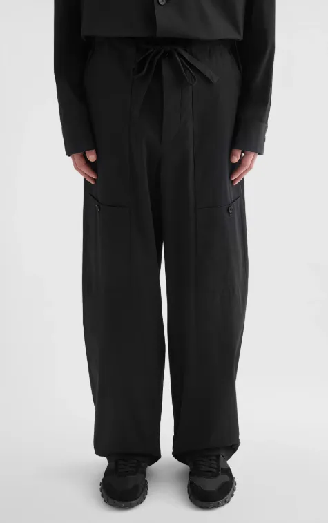 Drawstring Cargo Cotton Trousers