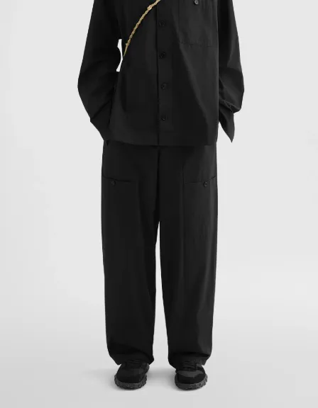 Drawstring Cargo Cotton Trousers