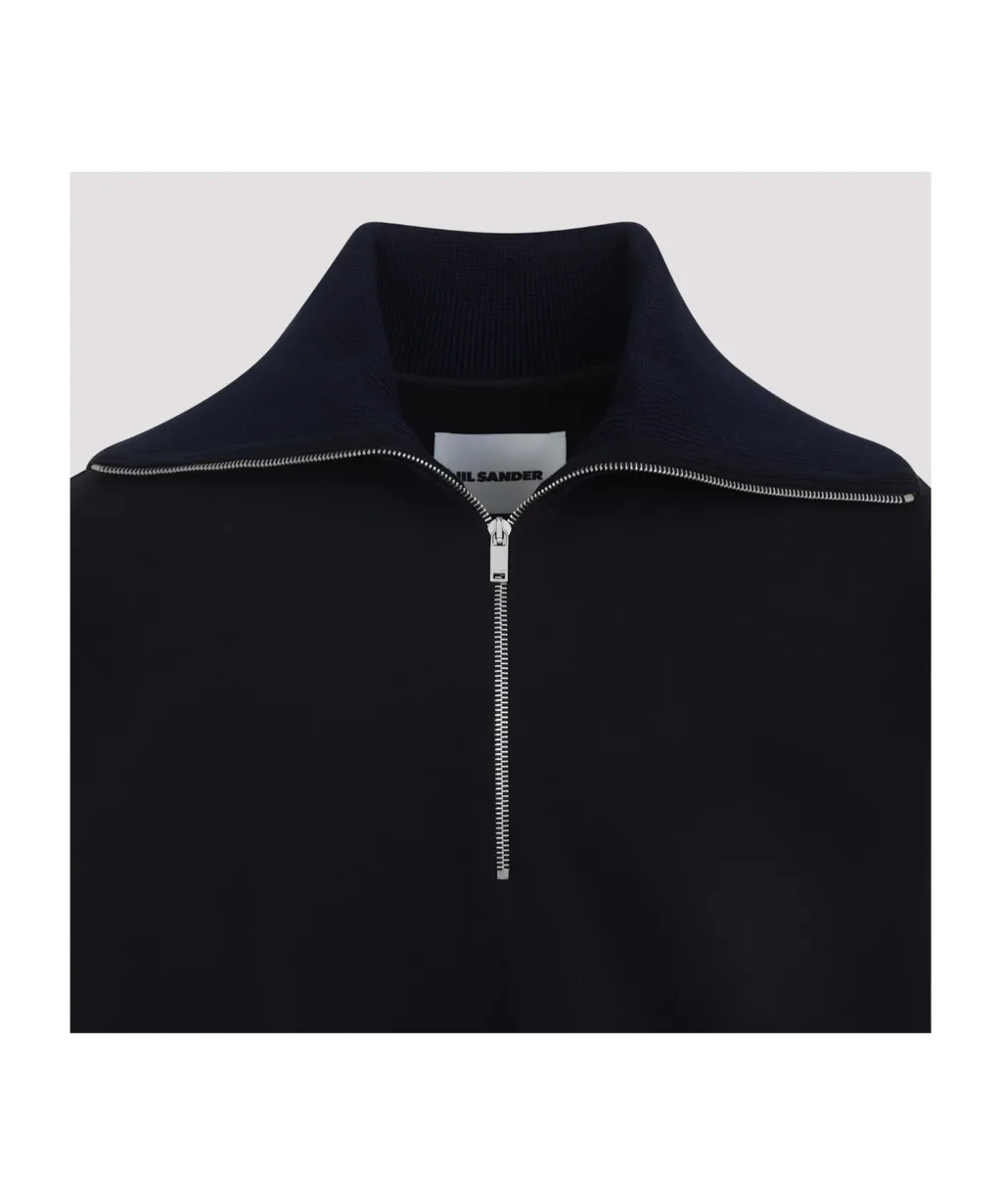 Jil Sander Half Zip Logo Sweatshirt
