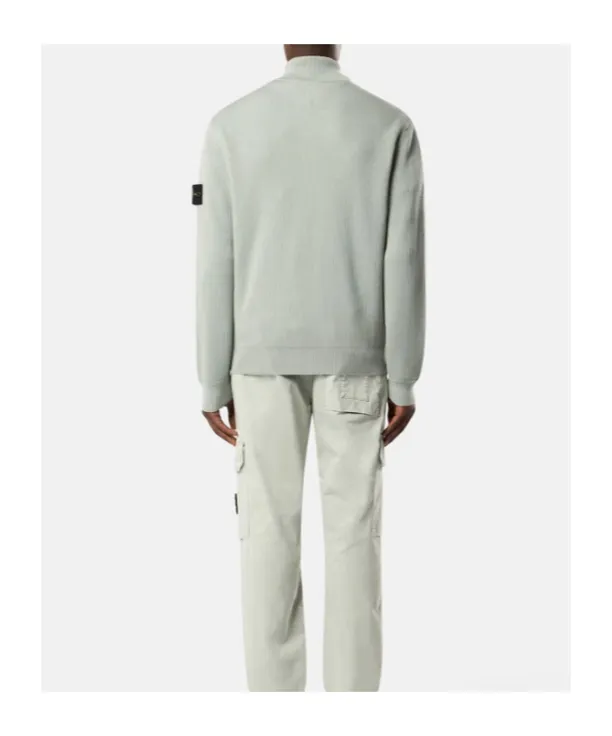 Stone Island Logo Patch Zip-Up Cardigan