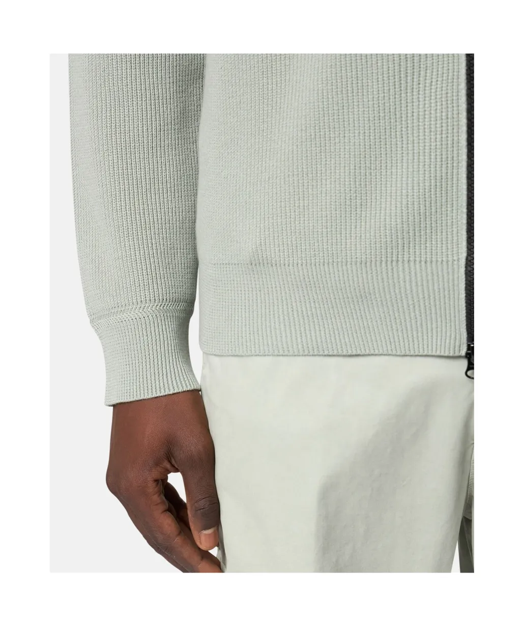 Stone Island Logo Patch Zip-Up Cardigan