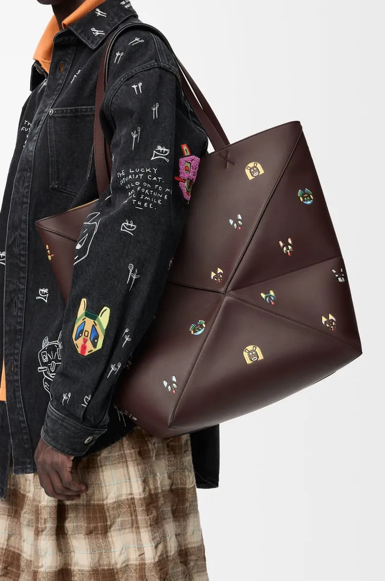 Cats Xl Puzzle Fold Tote In Nappa Calfskin