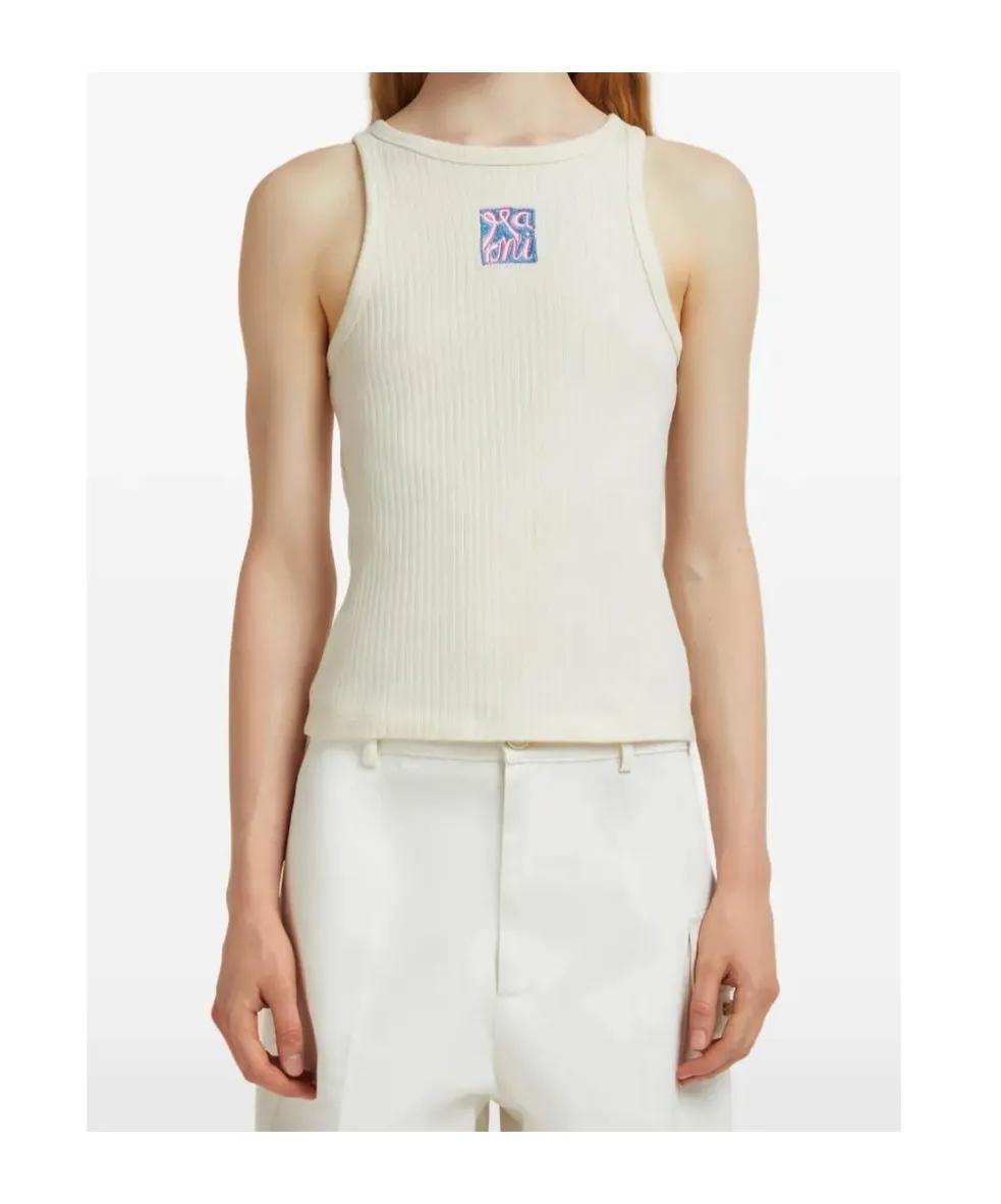 Marni Logo Patch Knitted Tank Top