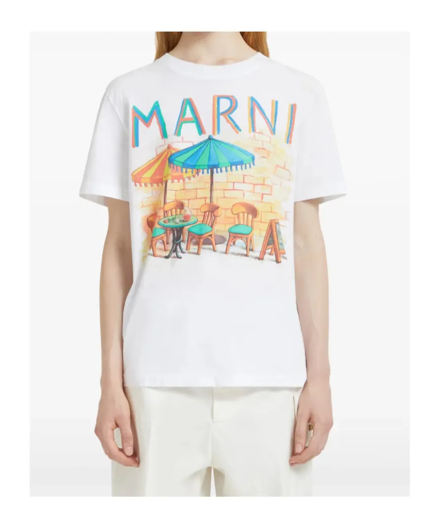 Marni Postcard Print Short-Sleeve T-Shirt