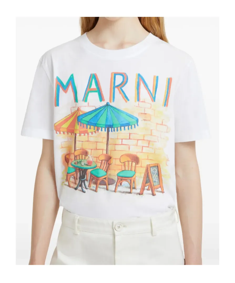 Marni Postcard Print Short-Sleeve T-Shirt