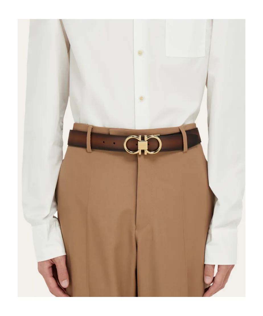 Reversible And Adjustable Gancini Belt