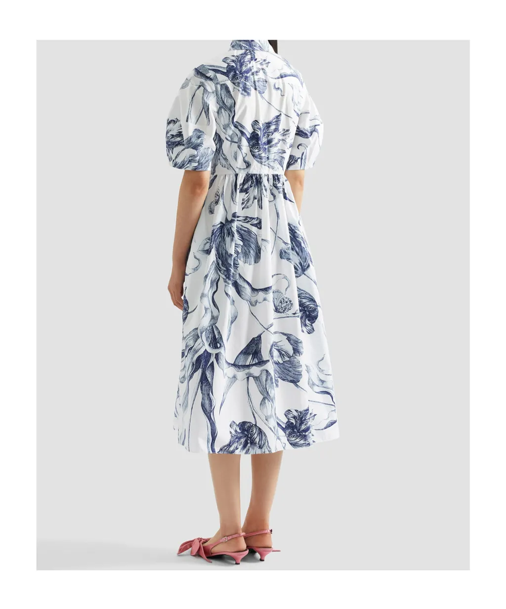 Floral Print Short Sleeve Shirt Dress