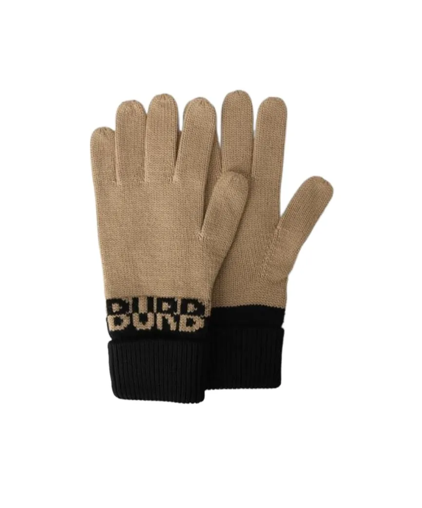 Color-Blocked Lettered Knitted Gloves