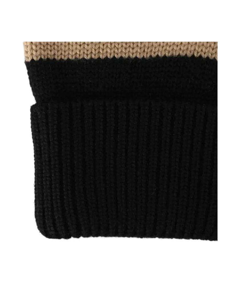 Color-Blocked Lettered Knitted Gloves
