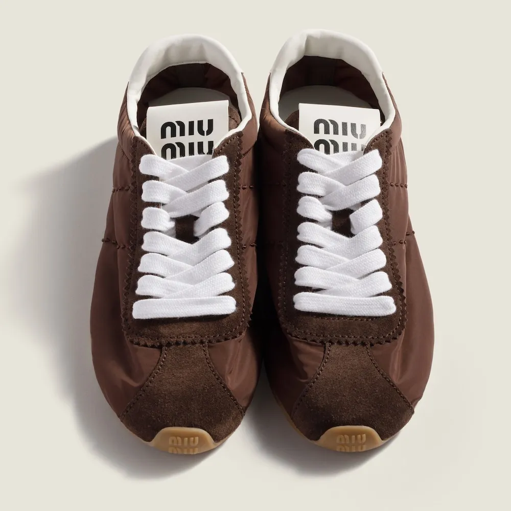 Plume Technical Fabric And Suede Sneakers