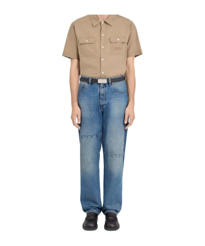 Mm6 Maison Margiela Logo-Patch Straight-Leg Jeans