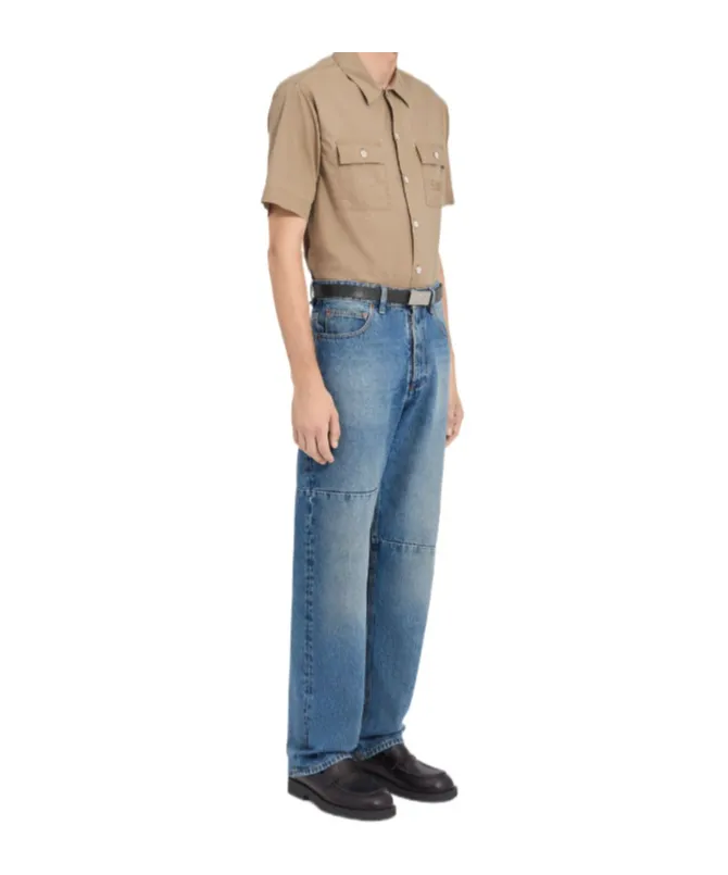 Mm6 Maison Margiela Logo-Patch Straight-Leg Jeans